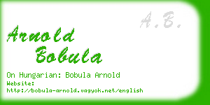 arnold bobula business card